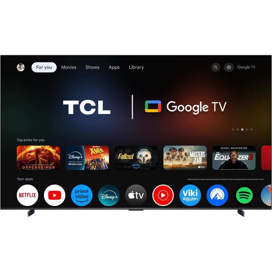 TCL 98P8L TV 98" QD-Mini LED 4K HDR 144Hz Nero ```
